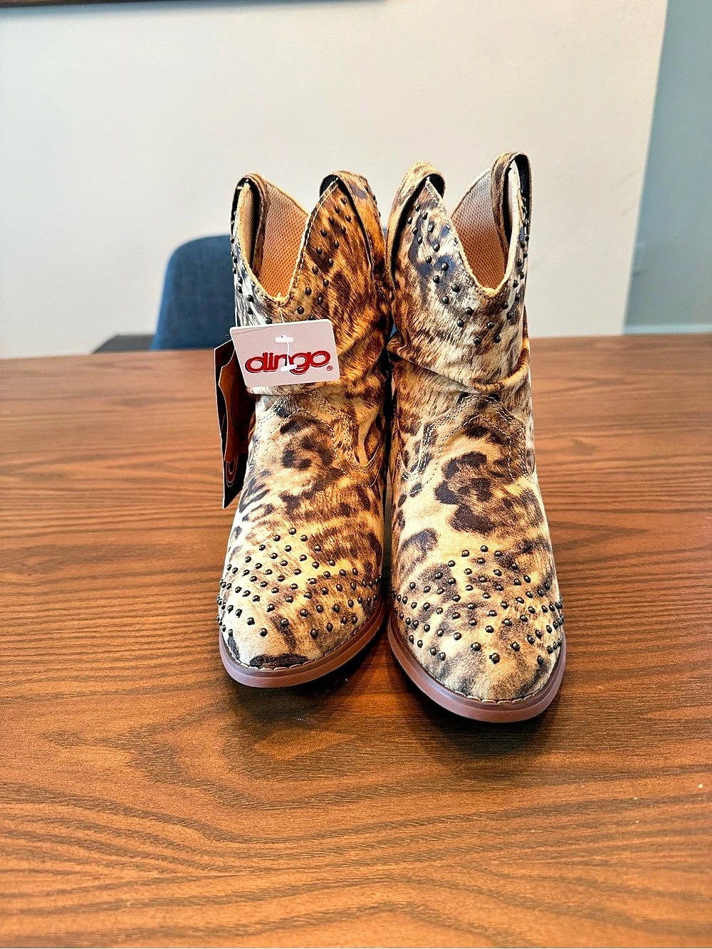 Dingo True West Leopard Print Ankle Boots - Picture 2 of 4